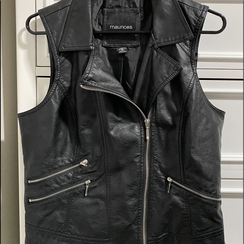 Faux leather vest!
